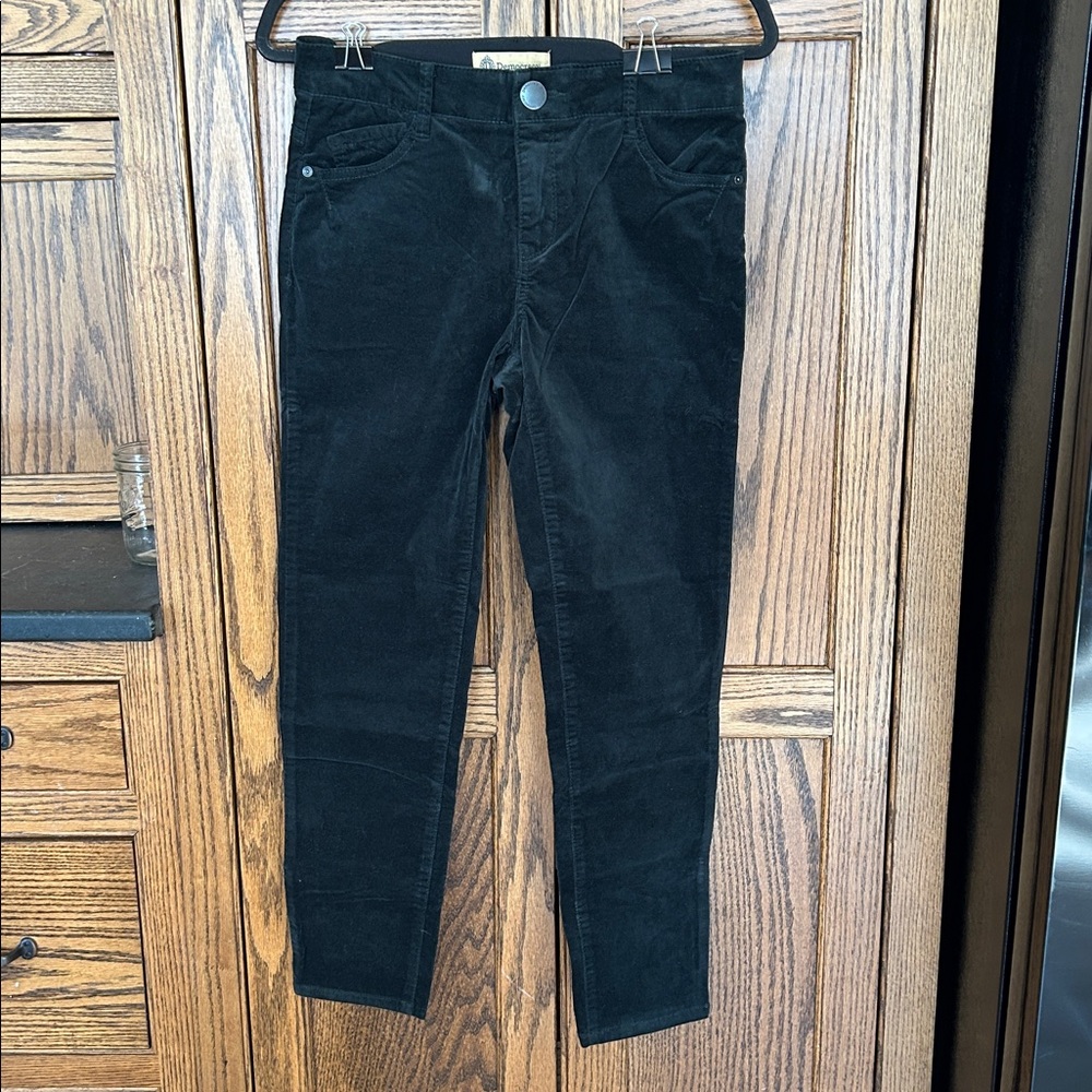 Democracy Ab Technology "Ab"solution Black‎ Velvet Skinny Pants Womens 6